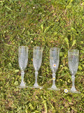 Champagnerflöten im Kristall-Look | 4er Set | Kunststof